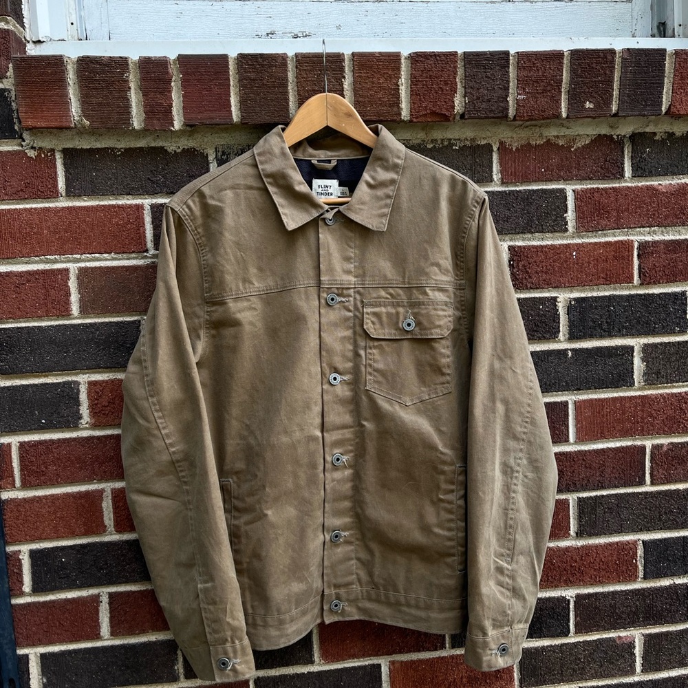 Huckberry Flannel Lined Waxed Trucker Jacket